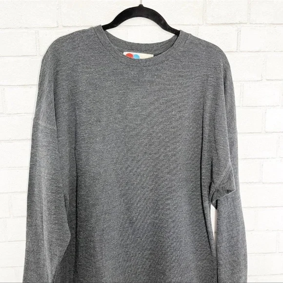 Free People Beach Charcoal Gray Long Sleeve Sweatshirt Dress - Picture 2 of 4